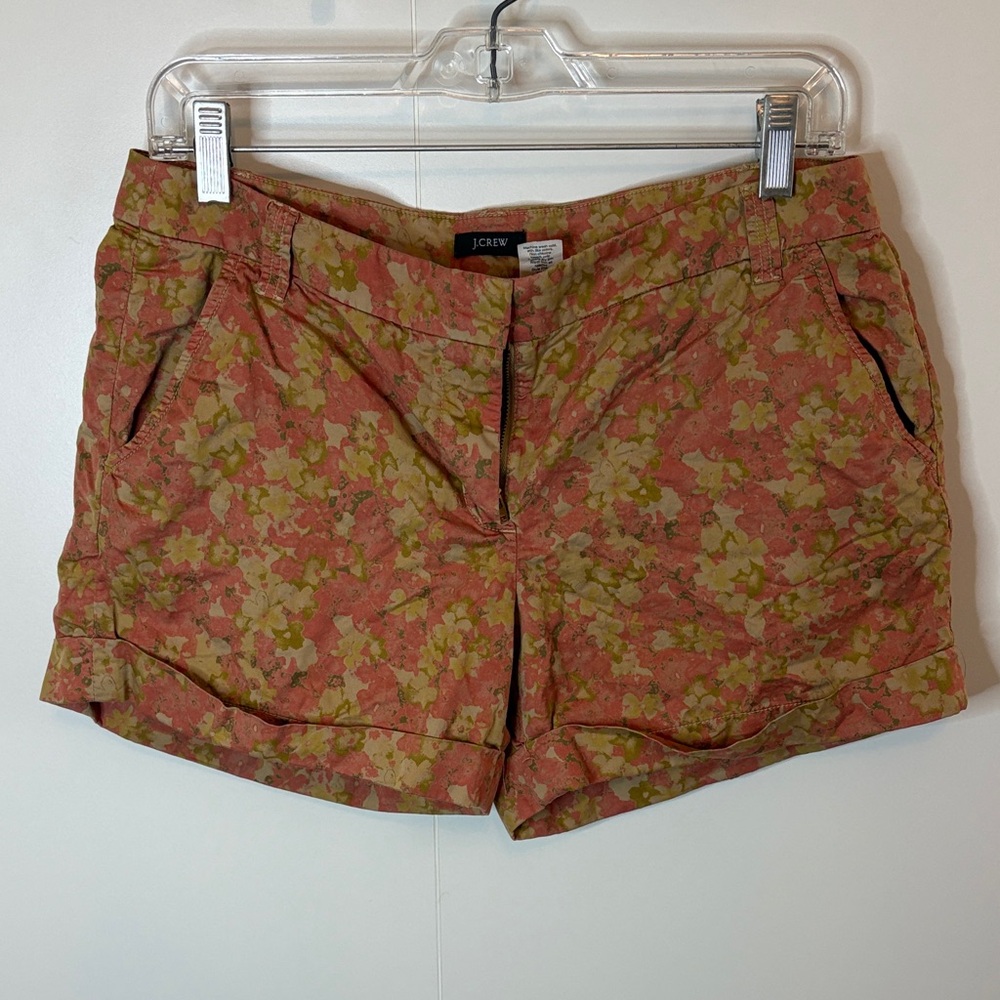 J. Crew Women's Floral Shorts - Olive and Rust